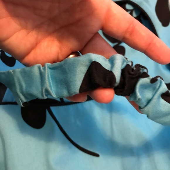 Vintage Y2K Bohemian Floral Halter Sundress Bright Turquoise Dress Size 10 NWT - Picture 10 of 16